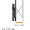 BRATECK επιτοίχια βάση τηλεόρασης LVW02E-48T, 37-70", έως 70kg, Pop-Out