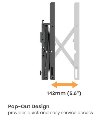 BRATECK επιτοίχια βάση τηλεόρασης LVW02E-48T, 37-70", έως 70kg, Pop-Out