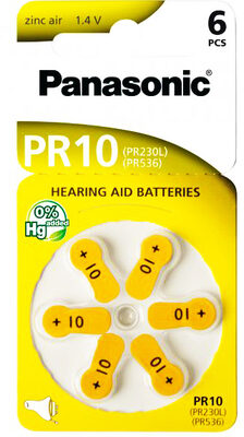 PANASONIC μπαταρίες ακουστικών βαρηκοΐας PR10, mercury free, 1.4V, 6τμχ