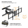 POWERTECH επιτοίχια βάση τηλεόρασης PT-1280, 43-100", έως 60kg, full motion