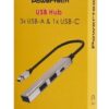 POWERTECH USB hub PT-1413, 4x θυρών, USB 3.2, 5Gbps, USB σύνδεση, γκρι