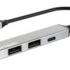POWERTECH USB hub PT-1413, 4x θυρών, USB 3.2, 5Gbps, USB σύνδεση, γκρι