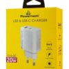 POWERTECH φορτιστής τοίχου PT-1437, USB/USB-C, 20W, GaN, λευκός