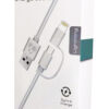 POWERTECH καλώδιο USB σε Micro/Lightning PT-707, MFi, 2.4A, 1m, λευκό