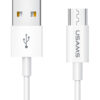 USAMS καλώδιο Micro USB σε USB US-SJ284, 2A, 1m, λευκό
