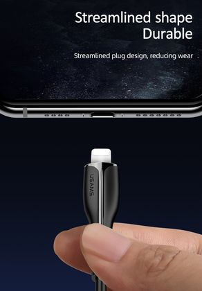 USAMS καλώδιο Lightning σε USB US-SJ371, 2A, 1m, μαύρο