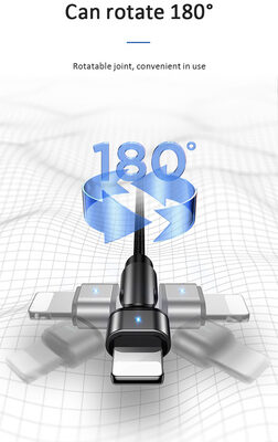 USAMS καλώδιο Lightning σε USB US-SJ476, περιστρεφόμενο, 2.1A, 1m, μαύρο