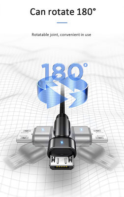 USAMS καλώδιο Micro USB σε USB SJ478, περιστρεφόμενο, 2A, 1m, πράσινο