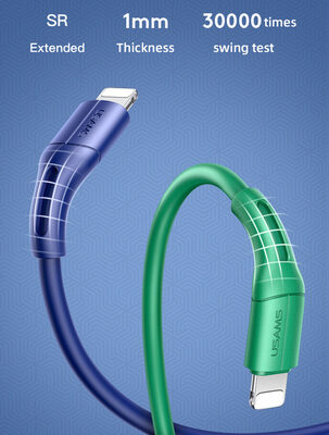 USAMS καλώδιο USB σε Lightning US-SJ500, 2A, 1m, λευκό