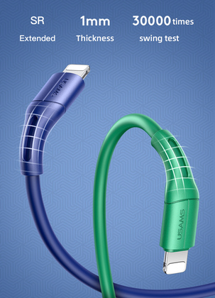 USAMS καλώδιο USB σε Lightning US-SJ500, 2A, 1m, λευκό