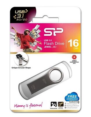 SILICON POWER USB Flash Drive Jewel 80, 16GB, USB 3.2, ασημί