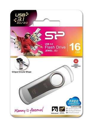 SILICON POWER USB Flash Drive Jewel 80, 16GB, USB 3.2, ασημί