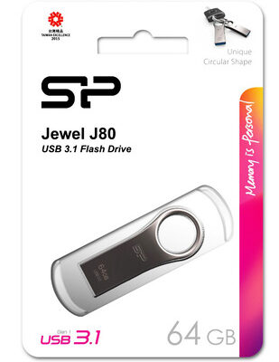 SILICON POWER USB Flash Drive Jewel 80, 64GB, USB 3.2, ασημί