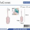 Σφουγγάρι μπάνιου δίχτυ με λαβή - Light Pink - 26186