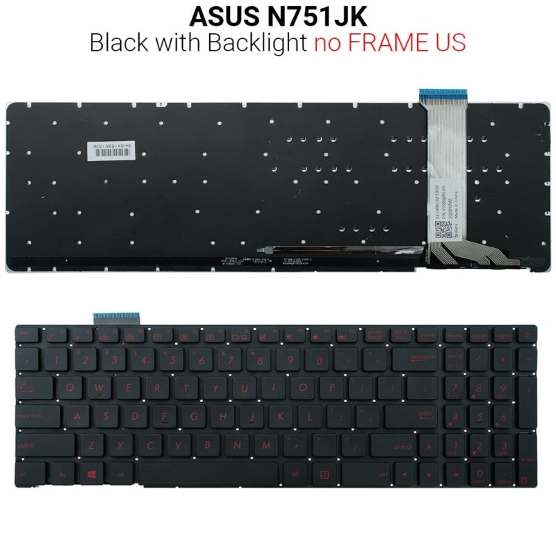 Πληκτρολόγιο ASUS N751JK Backlit No Frame US