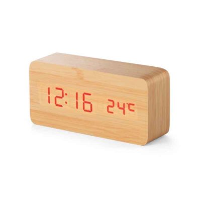 Ξύλινο Ψηφιακό Ρολόι LED με Θερμόμετρο VST-862 – LED Wooden Clock with Temperature Display