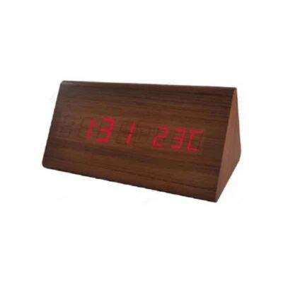 Ξύλινο Ψηφιακό Ρολόι LED με Θερμόμετρο VST-861 – LED Wooden Clock with Temperature Display