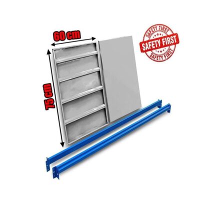Μονό Ράφι Βαρέως Τύπου 150x60 Λευκό-Μπλε