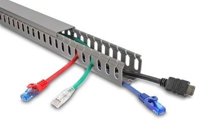 DELOCK cable management 22029, πλαστικό, 40x40mm, 1m, γκρι