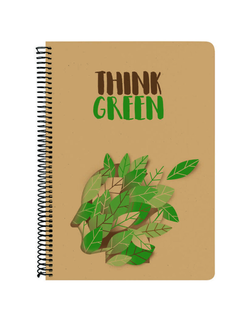 Think Green Τετράδιο Σπιράλ 120 Φύλλων & 3 Θεμάτων 70gsm A4