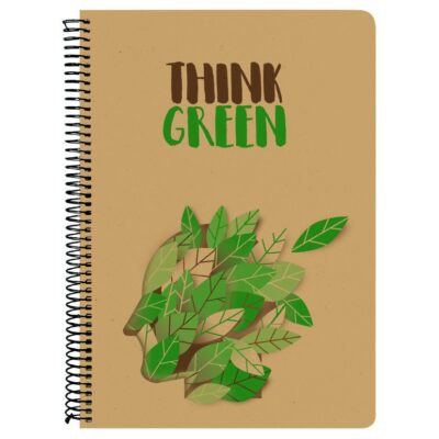 Think Green Τετράδιο Σπιράλ 120 Φύλλων & 4 Θεμάτων 70gsm 17x25cm