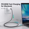 CABLETIME καλώδιο USB-C σε USB-C CT-C160-U31-TB3, 100W, 40Gbps, 4K/60Hz, 0.5m, μαύρο