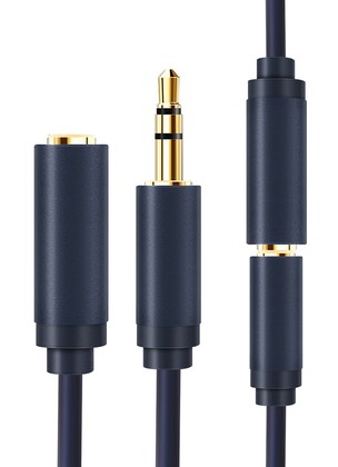 CABLETIME καλώδιο προέκτασης ήχου 3.5mm CT-AV302-H11G, gold plated, 3m, μπλε