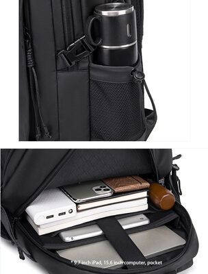 ARCTIC HUNTER τσάντα πλάτης B00530 με θήκη laptop 15.6", 24L, μαύρη