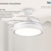 BRUNO BRN-0227 Ανεμιστήρας οροφής με LED φως, AC 82W, 42", O107x47εκ., λευκός