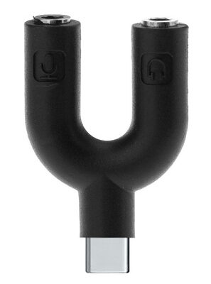 POWERTECH αντάπτορας USB-C σε 2x 3.5mm CAB-J052, μαύρος
