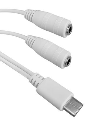 POWERTECH καλώδιο USB-C σε 2x 3.5mm CAB-UC055, 0.20m, λευκό