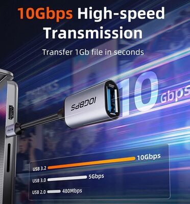 CABLETIME αντάπτορας USB-C σε USB CT-CMAF10-AGL, 10Gbps, γκρι
