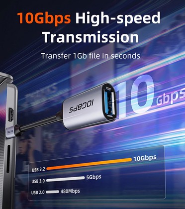 CABLETIME αντάπτορας USB-C σε USB CT-CMAF10-AGL, 10Gbps, γκρι