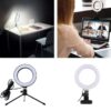 CABLETIME φωτιστικό δαχτυλίδι LED CT-LRL6-PB με μίνι τρίποδα & σφιγκτήρα, βάση smartphone, Φ16cm