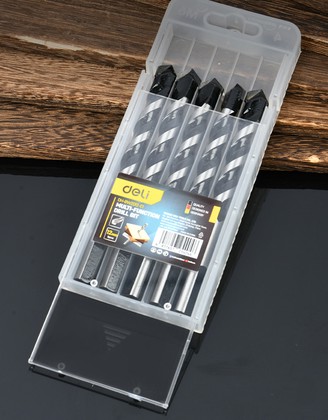 DELI σετ τρυπάνια DH-BWZ012-E1 για τοίχο/μέταλλο/ξύλο, 45# YG6X, 12x120mm, τρίπλευρο, 5τμχ