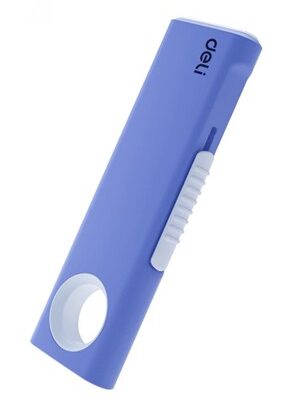 DELI κοπίδι DL408C, άμεσο άνοιγμα/επαναφορά, πλαστικό, 19mm, μπλε
