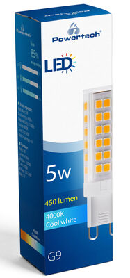 POWERTECH LED λάμπα G9-0001 5W, 4000K, G9, 450lm, RC