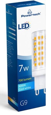 POWERTECH LED λάμπα G9-0002 7W, 4000K, G9, 700lm, RC
