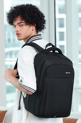 GOLDEN WOLF τσάντα πλάτης GB00711 με θήκη laptop 15.6", 27L, μαύρη