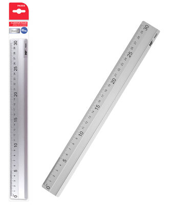 MP μεταλλικός χάρακας PA003, 30cm, ασημί