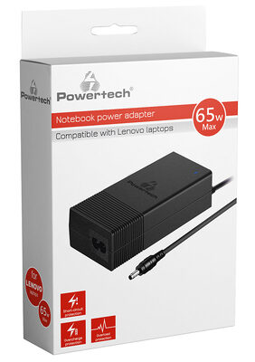 POWERTECH φορτιστής laptop PT-1038 για Lenovo, 65W, 1.8m, μαύρος