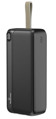 POWERTECH power bank με καλώδια και οθόνη PT-1065 30000mAh, 22.5W, μαύρο