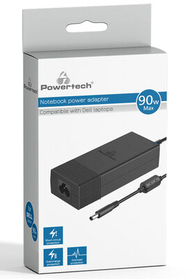 POWERTECH φορτιστής laptop PT-1083 για Dell, 90W, 1.2m, μαύρος