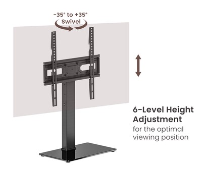 POWERTECH επιτραπέζια βάση τηλεόρασης PT-1445, 32-65", έως 40kg