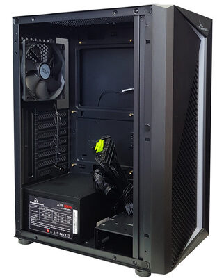 POWERTECH Gaming case PT-848, tempered glass, 80mm fan, PSU 500W PT-864