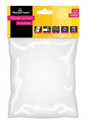 POWERTECH πολύπριζο PT-875, 5x schuko, 16A, 1.5m, μαύρο