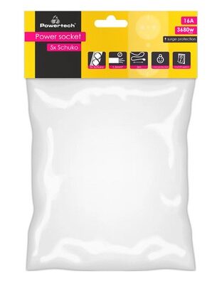 POWERTECH πολύπριζο ασφαλείας PT-882, 5x schuko, 16A, 3m, λευκό