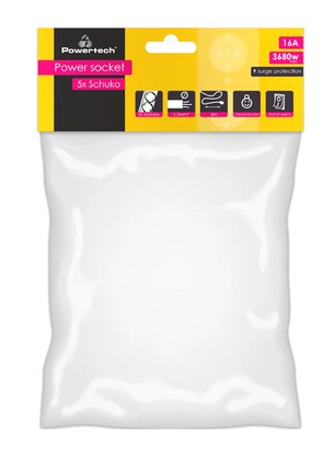 POWERTECH πολύπριζο ασφαλείας PT-882, 5x schuko, 16A, 3m, λευκό