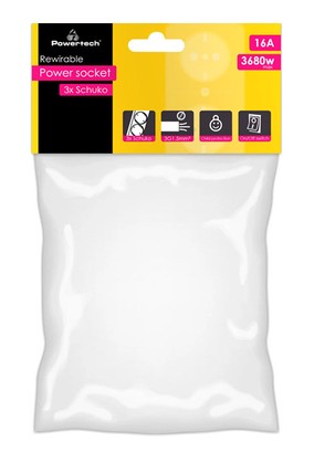POWERTECH πολύπριζο PT-885, 3x schuko, 16A, χωρίς καλώδιο, λευκό