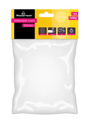 POWERTECH μπαλαντέζα ρεύματος PT-888, 1x schuko, 16A, 3m, λευκή